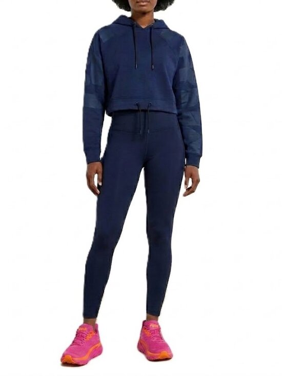 IVY PARK Tops - IVY PARK Cropped Hoodie Small Navy Dolman Sleeve Drawstring Hem EUC